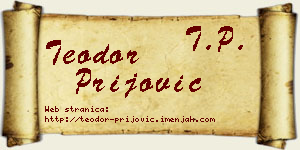 Teodor Prijović vizit kartica